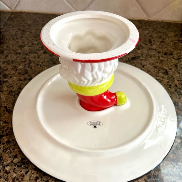 Mud Pie Red and White Santa Cake Stand Serveware - Picture 5 of 8